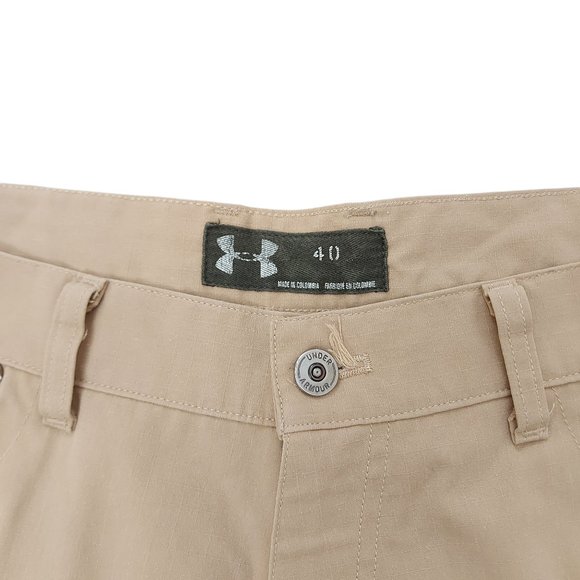 Under Armour Shorts Mens 40 Beige Performance Flat Front Casual Golf Outdoor - Picture 5 of 10